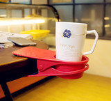 韩式创意加厚桌边水杯夹杯子夹杯托杯架 办公室桌边杂物收纳夹子
