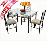 休闲新款整套单椅单桌餐桌铁艺欧式家具时尚室内藤桌椅