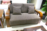 新款缅甸全柚木实木双人沙发 高端现代简约客厅家具布艺沙发特价