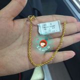 六福珠宝黄金999.9足金扭纹水波纹女士手链圣诞礼物香港代购