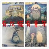 宫崎骏动画海报 龙猫 卡通动漫电影海报 装饰画 复古牛皮纸海报画