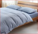全棉日式简约muji水洗棉四件套棉格子素色被套床笠床单床上用品