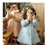 韩国童装冬装2015新款韩版女童呢子大衣中长款加厚中大童毛呢外套