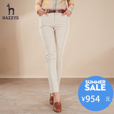 Hazzys2016春装新款女装商场同款休闲裤女 直筒裤长裤ATDSP04AP03