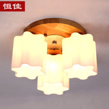 HJ实木LED吸顶灯 北欧简约云朵客厅灯新中式餐厅卧室实木艺术顶灯