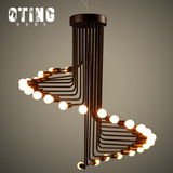 LOFT简约创意个性复古灯饰客厅餐厅咖啡厅酒吧台螺旋楼梯艺术吊灯