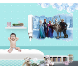冰雪奇缘公主艾莎贴画儿童房少年宫3d立体墙纸墙贴动漫人物墙装饰