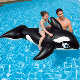 INTEX58561浮排水上漂流冲浪充气大黑鲸坐骑游泳圈水上游泳装备