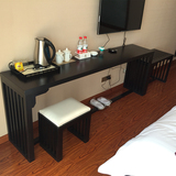 批量新款中国风酒店宾馆客房实木皮喷漆 高低电脑桌行李架 电视柜