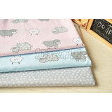 斜纹纯棉 棉布宝宝布料 婴儿床品床单被套服装 绵羊 半米价