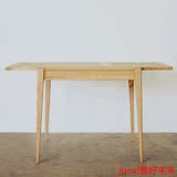 森叠实用折叠桌小户型餐桌设计师家具中式橡木餐台极美家具