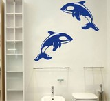 海豚 房间墙壁装饰 卧室床头电视墙 可移除墙贴儿童纸贴画