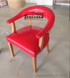 美式乡村PU软包围椅现代简约实木棉麻布艺餐椅新古典小户型皮艺椅
