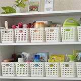 日本进口厨房收纳筐抽屉塑料收纳篮橱柜书柜零食桌面收纳盒整理筐