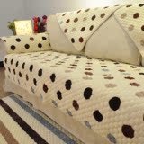韩式圆点波点高档法兰绒绗缝组合加厚 保暖沙发垫 防滑坐垫