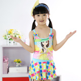 儿童泳衣女孩中大童连体裙式韩国中大童小公主可爱学生5-8岁