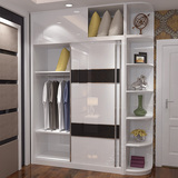 丹尼斯 现代简约板式烤漆推拉门衣柜 整体移门组合大衣柜卧室家具