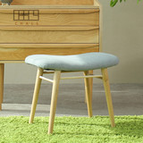实木梳妆凳现代简约化妆凳布艺软包梳妆台凳子宜家日式进口橡木凳