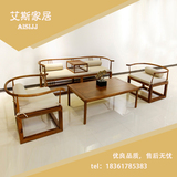 新中式沙发组合实木禅意三人沙发样板房客厅家具水曲柳沙发可定制