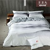 中国风全棉60支贡缎埃及长绒棉四件套春夏纯棉被套床笠1.5m1.8米