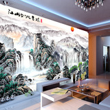 大型壁纸壁画 中式国画山水风景墙纸 客厅电视背景墙江山如此多娇
