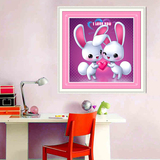 5D钻石画爱心兔魔方圆钻卧室卡通动漫动物儿童房贴钻绣点钻十字绣