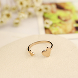 韩国时尚爱心开口食指戒指不褪色钛钢18K玫瑰金指环女友礼物女
