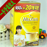特价！韩国进口MAXIM 麦馨摩卡速溶咖啡 黄麦馨三合一咖啡200条