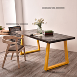 美式铁艺实木餐桌椅 北欧实木桌椅 办公桌 书桌椅 实木靠背椅