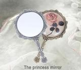 韩国进口复古欧式古典金属镜子 玫瑰花化妆镜 迷你手柄镜演出道具