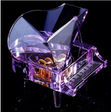 紫色水晶钢琴十八音机芯音乐盒天空之城八音盒送女朋友生日礼物女