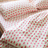 Castle Garden加厚全棉印花四件套被套+床单+枕套组合 粉红猪
