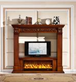 美式壁炉欧式实木装饰柜电视柜古典简约玄关柜客厅雕花取暖电壁炉