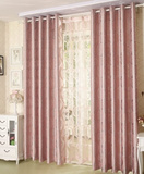 特价定制加厚欧式双面提花粉色窗帘窗纱遮光布料客厅卧室阳台飘窗