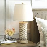 美式乡村实木台灯复古做旧客厅卧室床头灯宜家别墅创意设计师台灯