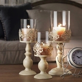 欧式创意复古铁艺烛台 玻璃烛台 婚庆蜡烛浪漫烛光家居饰品摆件