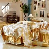 浪漫谷新款欧式亚麻提花美容床床罩四件套 按摩美体床罩 通用尺寸