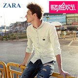 香港正品代购ZARA男装2015春装欧美风修身长袖衬衫