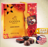 现货！美国代购GODIVA歌帝梵27颗混合口味金装巧克力圣诞礼盒345g