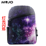 美国潮牌mojo 银河个性印花创意双肩背包LED闪灯潮包休闲电脑书包