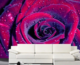 3D大型壁画电视背景墙壁纸立体影视墙布红色玫瑰客厅沙发无缝壁画