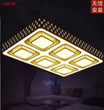 创意led吸顶灯现代时尚客厅灯长方形大气水晶灯卧室灯节能灯灯具