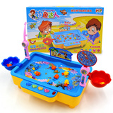 儿童钓鱼玩具电动音乐声光小鱼游动功能1-3岁宝宝益智故事机套装