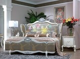 新古典实木床后现代卧室家具1.8米双人床婚床欧式布艺床大床架