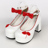 新款原创Lolita女鞋粗跟圆头浅口公主鞋东方中国风高跟洋装鞋8522