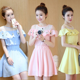 韩版女装夏装娇小矮个子150cm小码XS加小号显高气质连衣裙