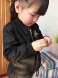 韩国儿童黑色中性中长款棒球服夹克风衣男女宝宝春秋拉链外套