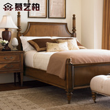 慕艺柏美式实木床1.5 1.8米美式乡村双人床欧式床大床家具YE2631