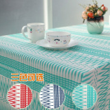 波西米亚麻棉水滴蓝绿印花布艺桌布 成品/定制宜家风格餐厅台布