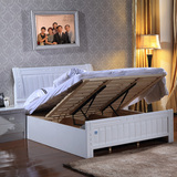 1.5米单人床1.8米双人床实木床儿童1.2橡木床木质储物欧式白色床